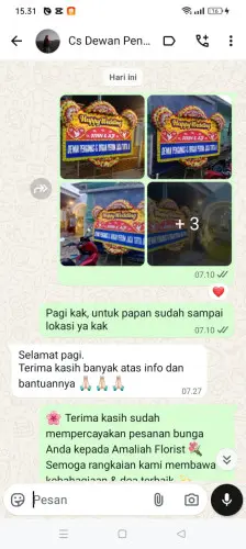 Testimonial Papan Bunga Pernikahan cikande